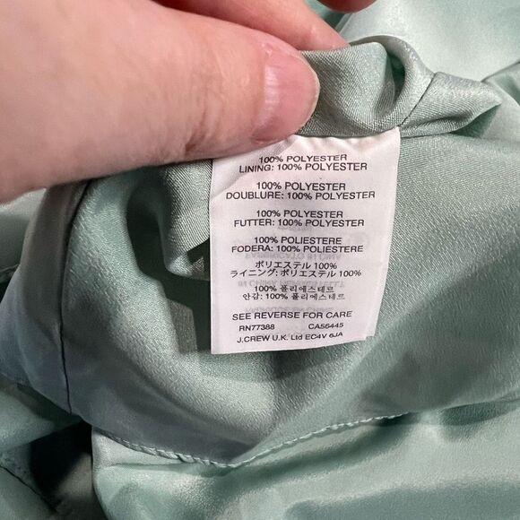 J. Crew‎ Dusty Shale Green Felicity Long Gown Dress Style b6547 Sz 00 NWT - Picture 16 of 16